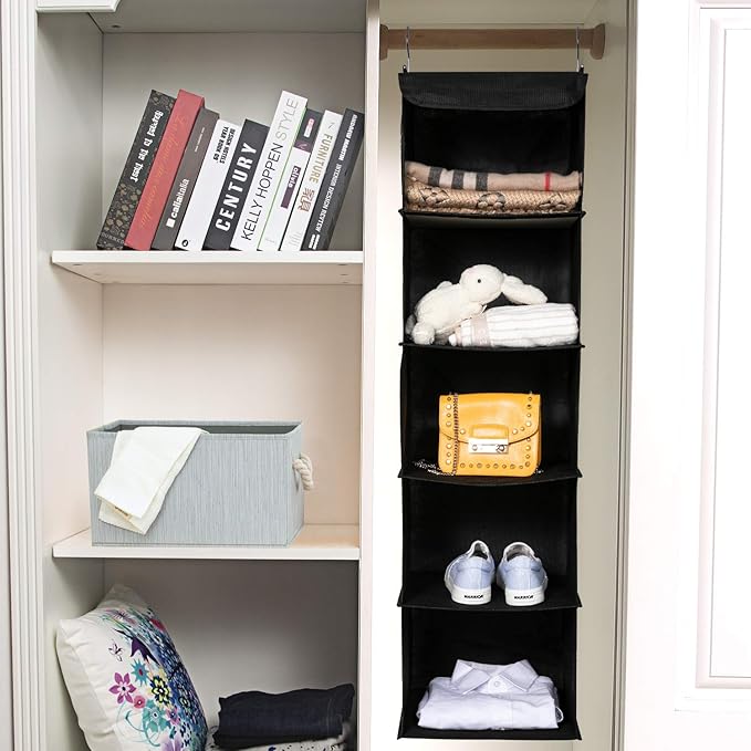 2 Pack Hanging Closet Organizer, 5 Shelves Hanging Storage