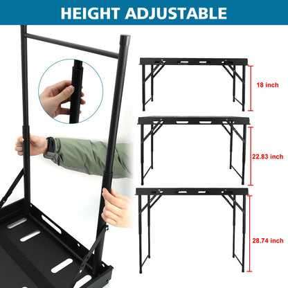 SUNPIE Rear Trunk Cargo Basket for Jeep Wrangler 2007-2025 JKU JLU 4 Doors, Hardtop Storage Rack & Camping Table | Heavy-Duty Organizer for Gear, Tools, Off-Road Accessories