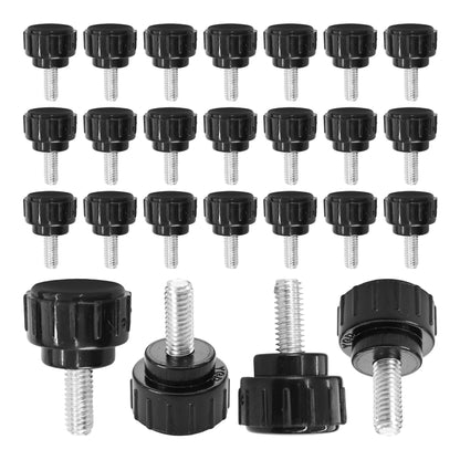Virello 25Pcs M4 x 10mm Threaded Knurled Thumb Screws, Round Head Knobs for Clamping and Adjustments, Machinery, Equipment, DIY Projects