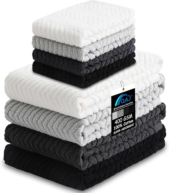 100% Cotton Kitchen Towels and Dishcloths Set