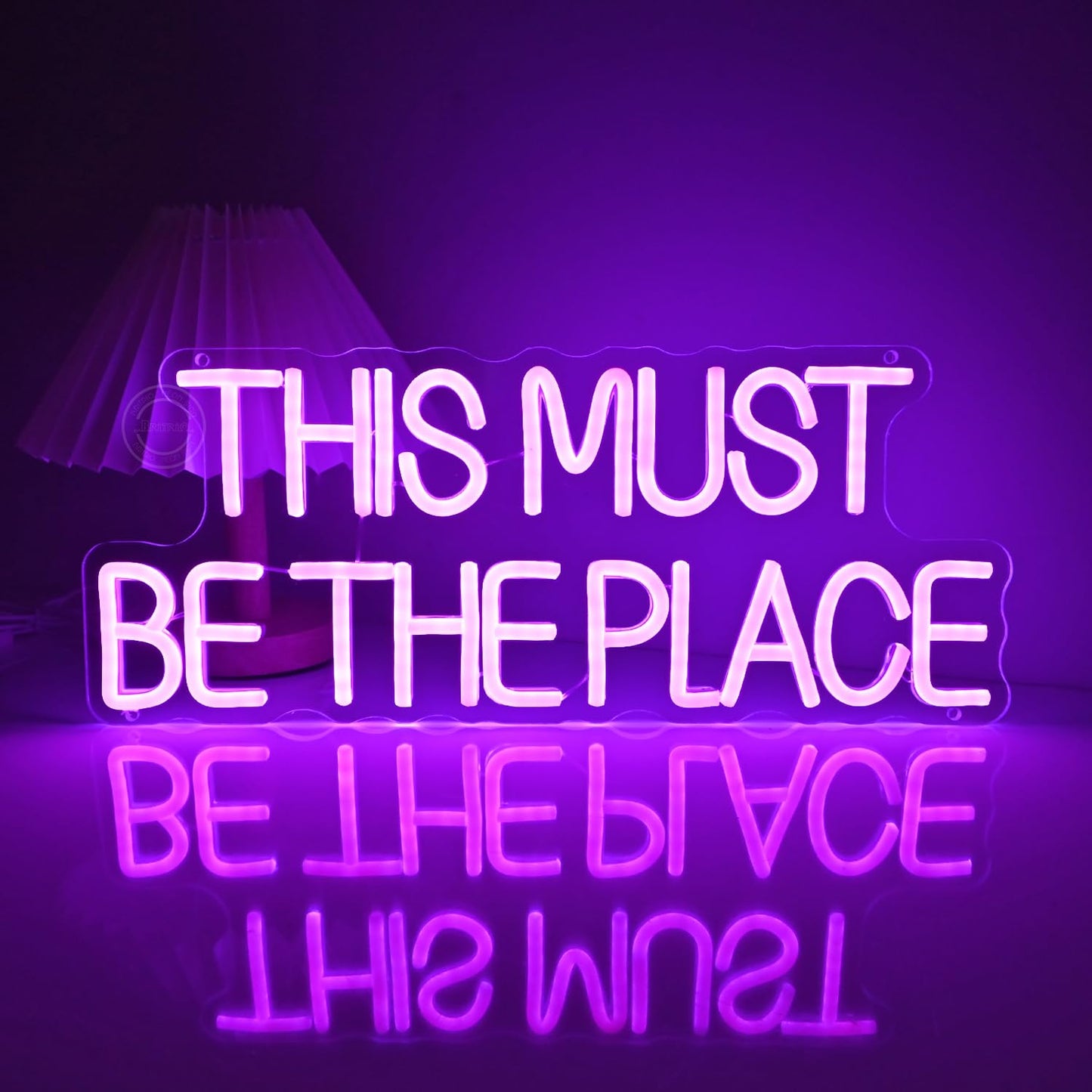 Britrio This Must Be The Place Neon Sign Light Gothic Wedding Birthday Party Decor Girl Bedroom LED Wall Art Decor Home Bar Office Christmas Light 5V USB