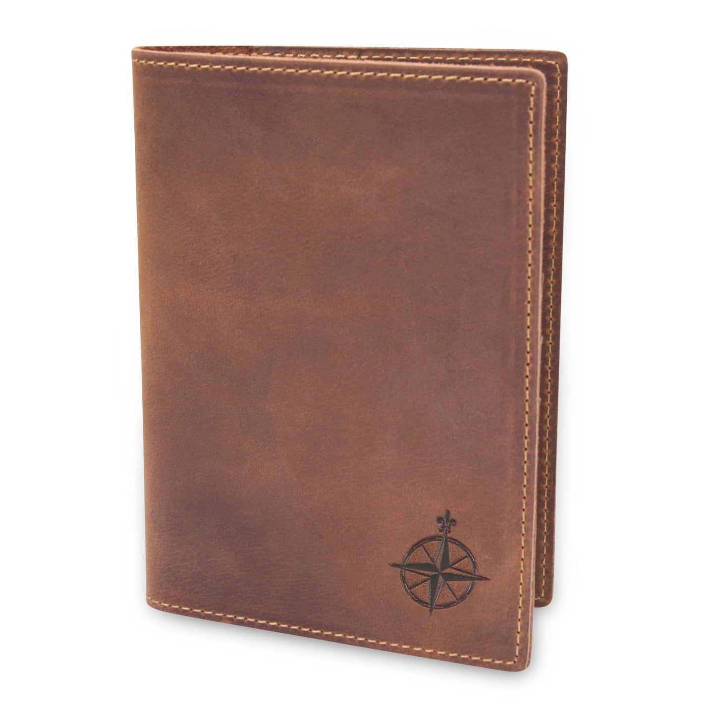 WANDERINGS Leather Travel Wallet with Passport Holder - 11x14 cm - Genuine Leather Case with RFID Blocking for Men and Women - Folding Wallet for Passports
