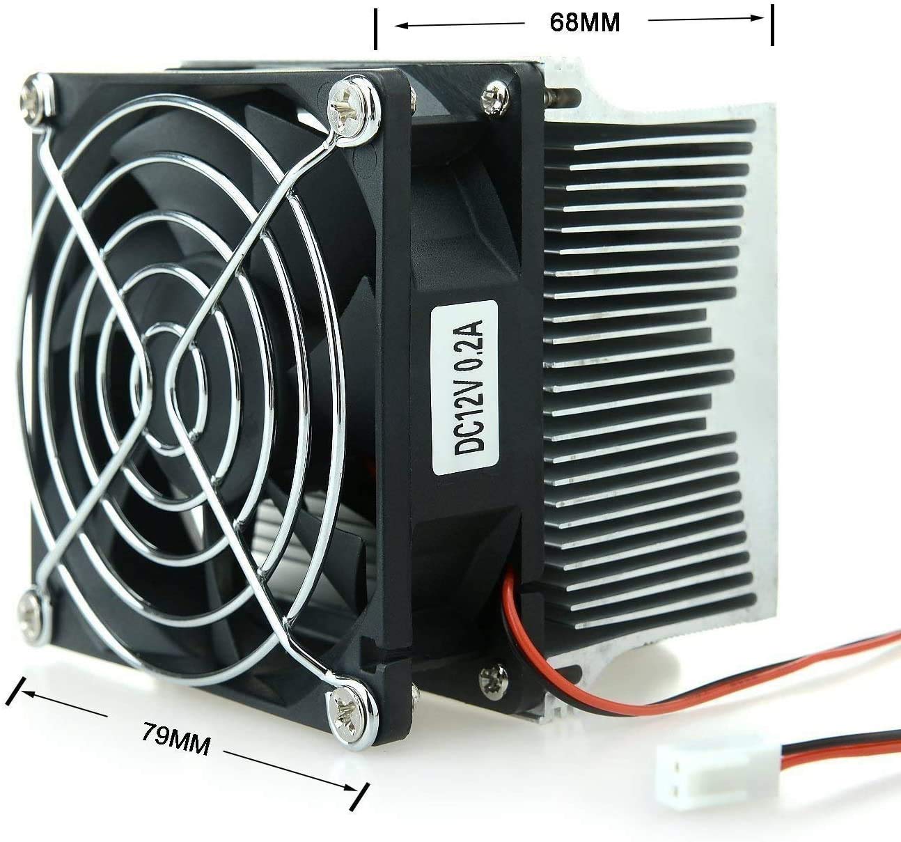 TX Aluminium Heatsink Cooling Fan+44mm Lens 60 Degree for 50W-100W LED Chip (3.11" L x 3.11" W x 29mm H, DIY Projector, Floodlight, Automobile Light, Plant Growth Light)