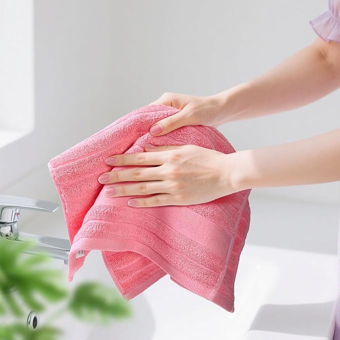 Jacquotha 2-Pack Hand Towels for Bathroom Ribbed – Cotton Face Towel for Women