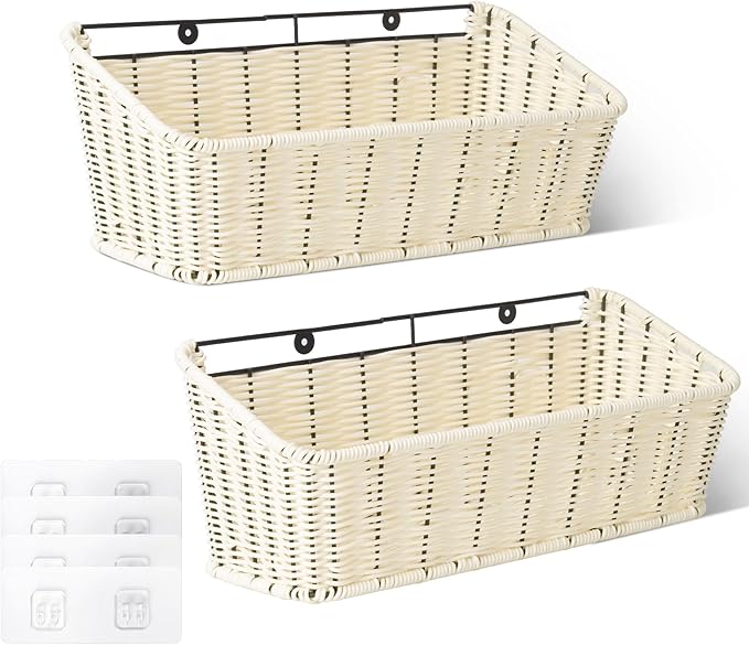 GRANNY SAYS Wicker Hanging Basket, 2 Pack Storage Baskets