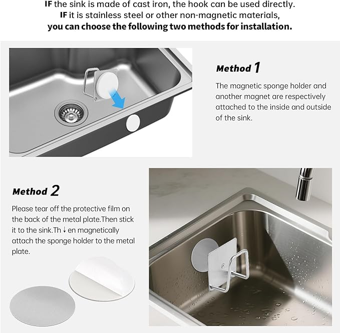 Magnetic Sponge Holder for Kitchen Sink, Kitchen Accessories, Dish Sponge