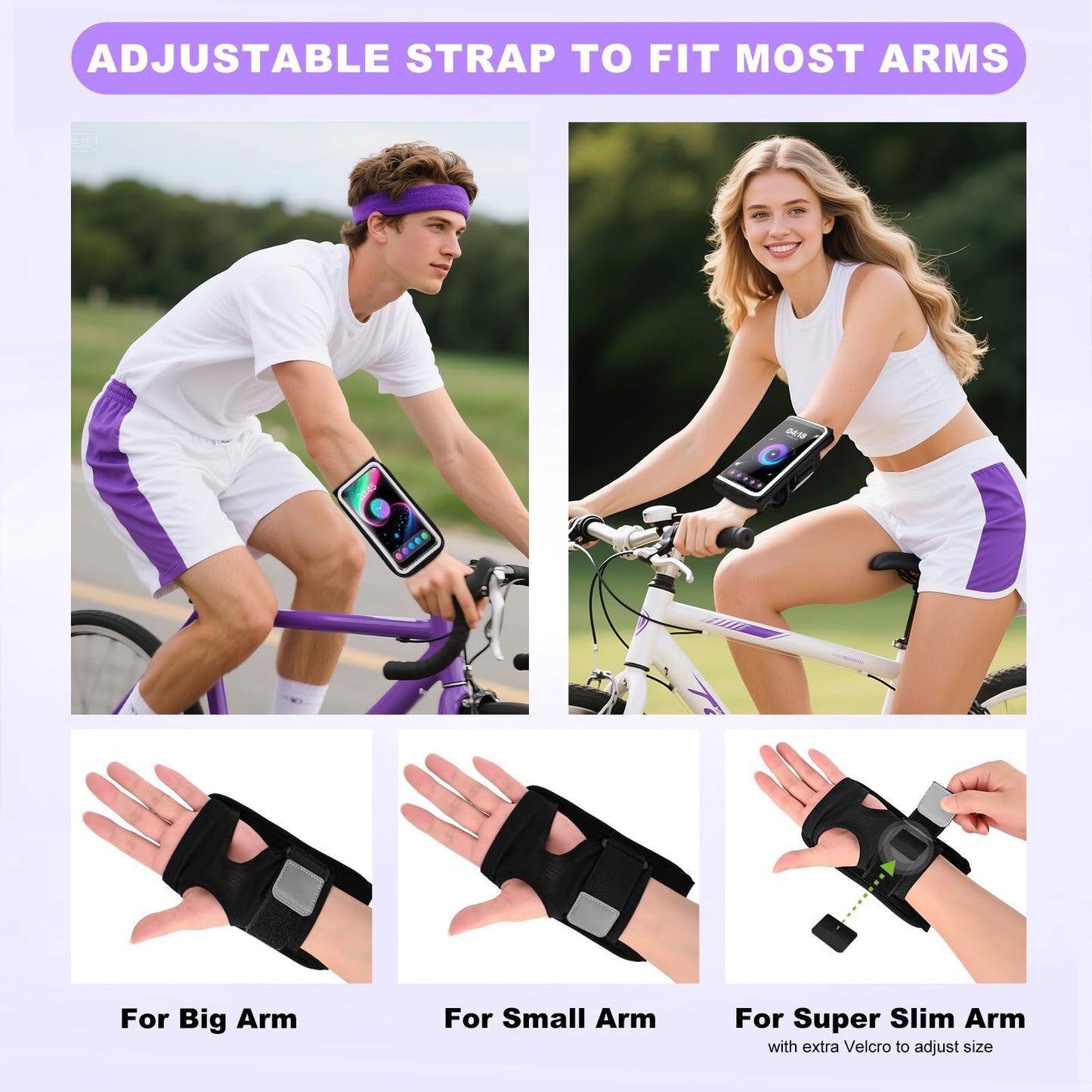 Kebrela Running Armband for Phone, Adjustable Reflective Sports Wristband & Forearm Band for iPhone 17/16/15/14/13 Pro Max Samsung Galaxy S23/S22, up to 7", Secure Fitness Phone Holder for Men Women