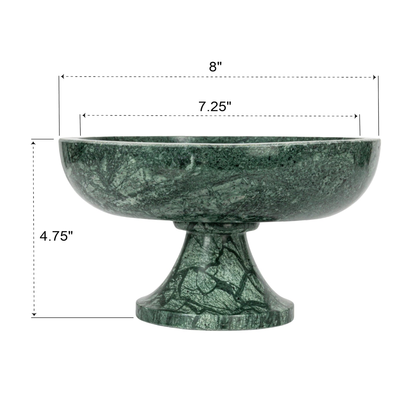 Bloomingville Marble Footed Pedestal Bowl, Green