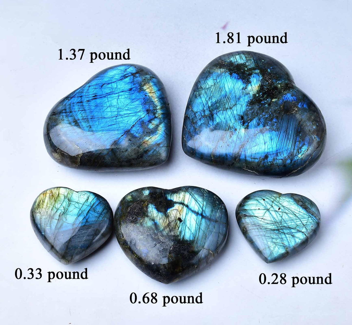 Large Heart Crystal Stones Healing Crystal Palm Polished Love Shaped Gemstones Blue Labradorite Heart Rock Meditation Gift 1.7-2.2Pounds