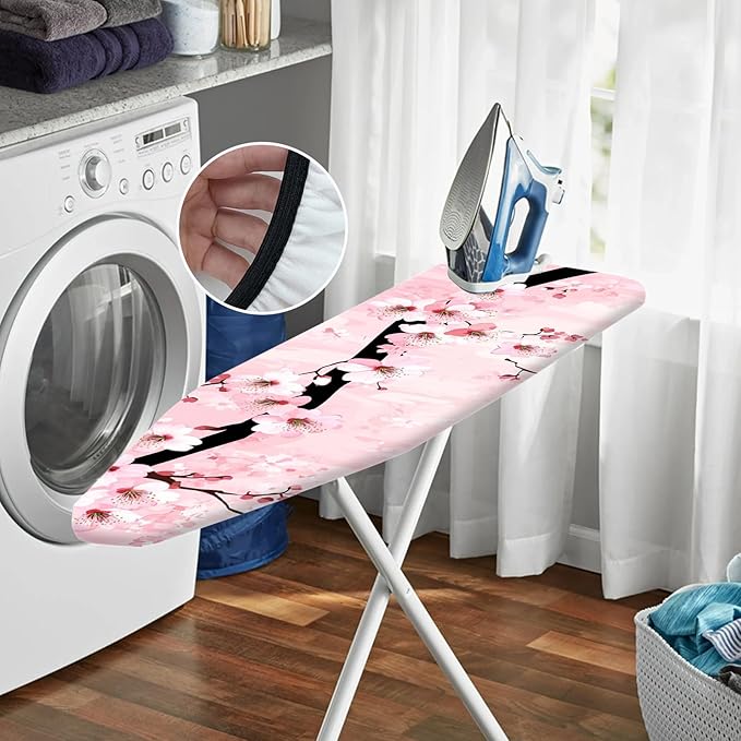 Nuxovilar Pink Cherry Blossom Ironing Board Cover, 15 * 54inch, Fit Most