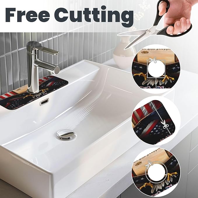 Classic American Old Flag Kitchen sink faucet pad, strong water absorption