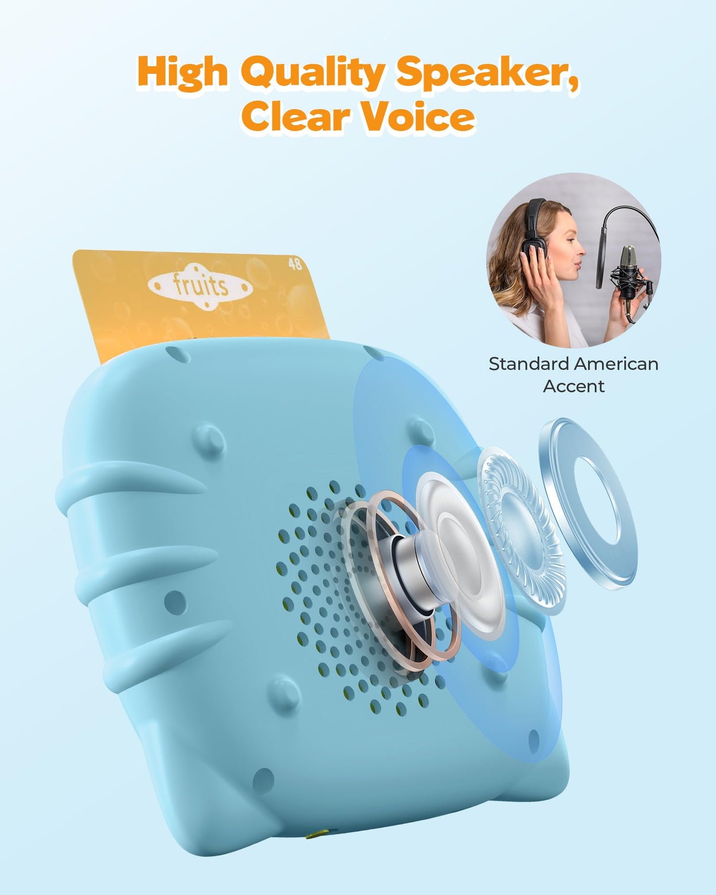 Talking Flash Cards for Toddlers 1 2 3 4 Year Olds, Montessori Language Learning with 224 Words, Pocket Speech Therapy and Autism Playthings, Children's Sensory Educational Device