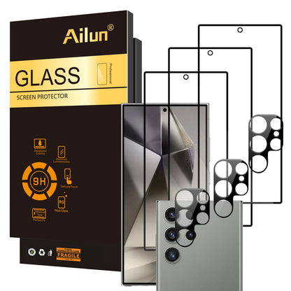 Ailun Screen Protector for Galaxy S22+/S22 Plus 5G 6.6 Inch Display 3Pack + 3Pack Camera Lens Tempered Glass Fingerprint Unlock 0.25mm Clear Anti-Scratch Case Friendly [Not For S22 Ultra]