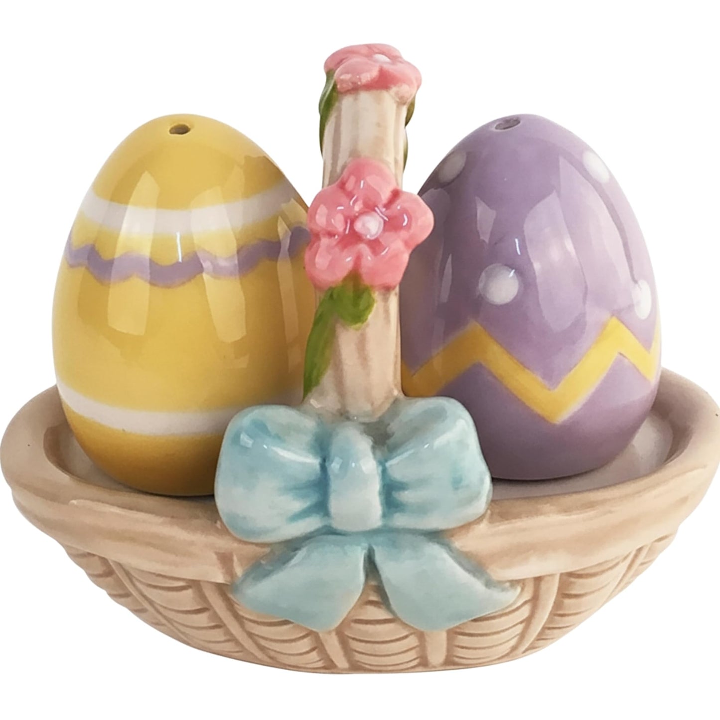 Blue Sky Clayworks Basket Eggs Salt and Pepper, 4-inch Height, Set of 2