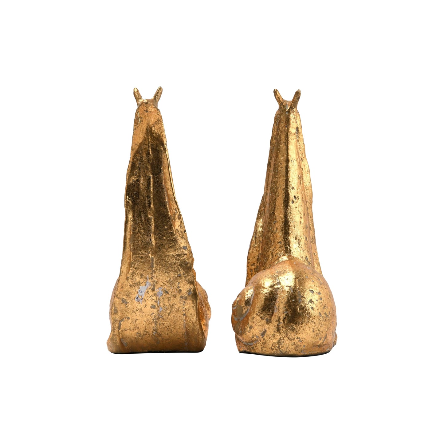 Creative Co-Op Decorative Distressed Cast Metal Snail Bookends, Gold