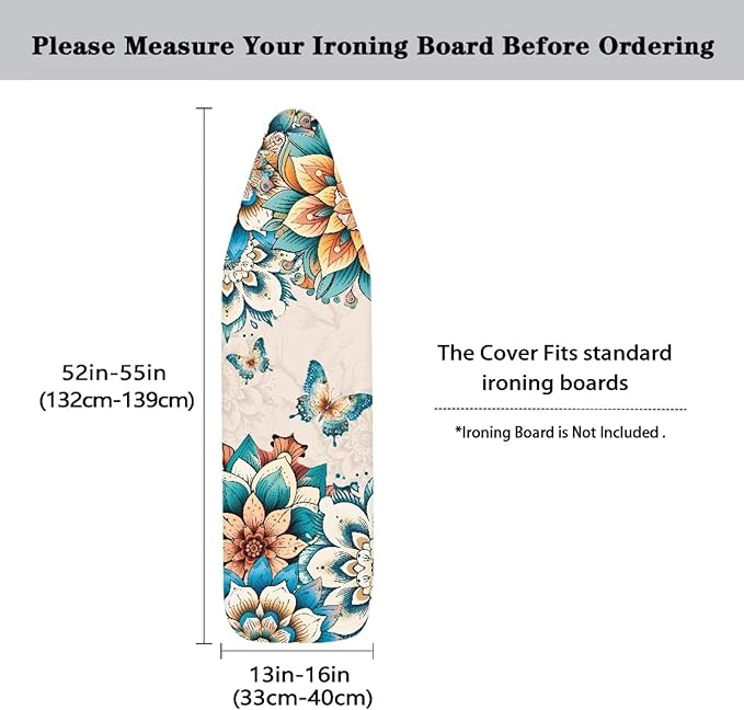 ZDCUSTOM Boho Mandala Butterfly Tabletop Ironing Board Cover