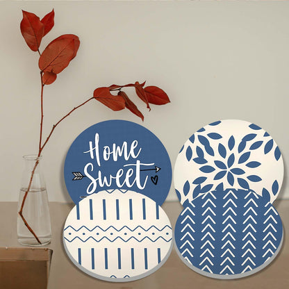 Home Sweet Home Electric Stove Burner Covers Modern Round Metal Stove Burner Covers,Set of 4,Beautiful Burner Covers,Light Blue Stove Top Covers Electric Stove Cooktop Decorative Kitchen Decor