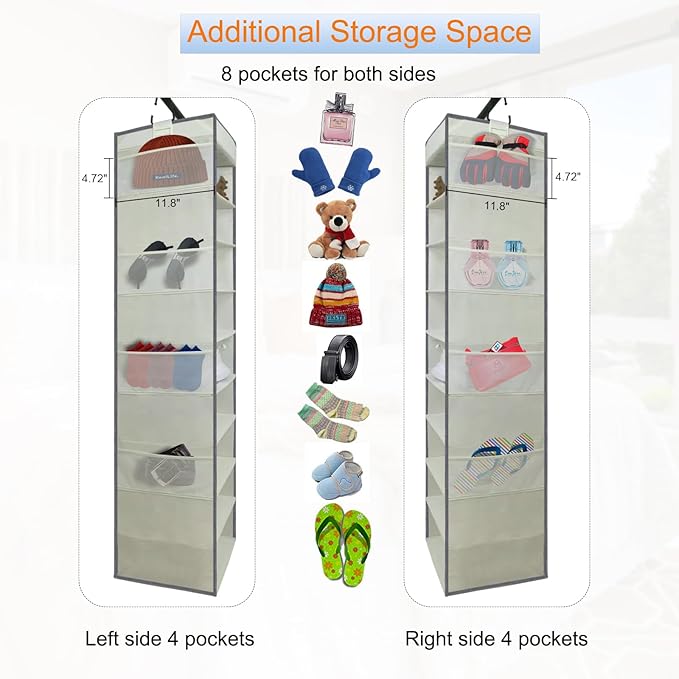 Large-Sized Hanging Shoe Organizer 10-Shelf, Sturdy Hanging Closet Organizer
