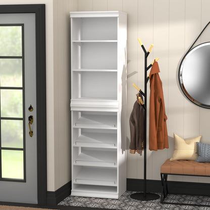 ClosetMaid Modular Shelf & Shoe Storage System Kit, 15.91" D x 80.35" H x 21.38" W, White