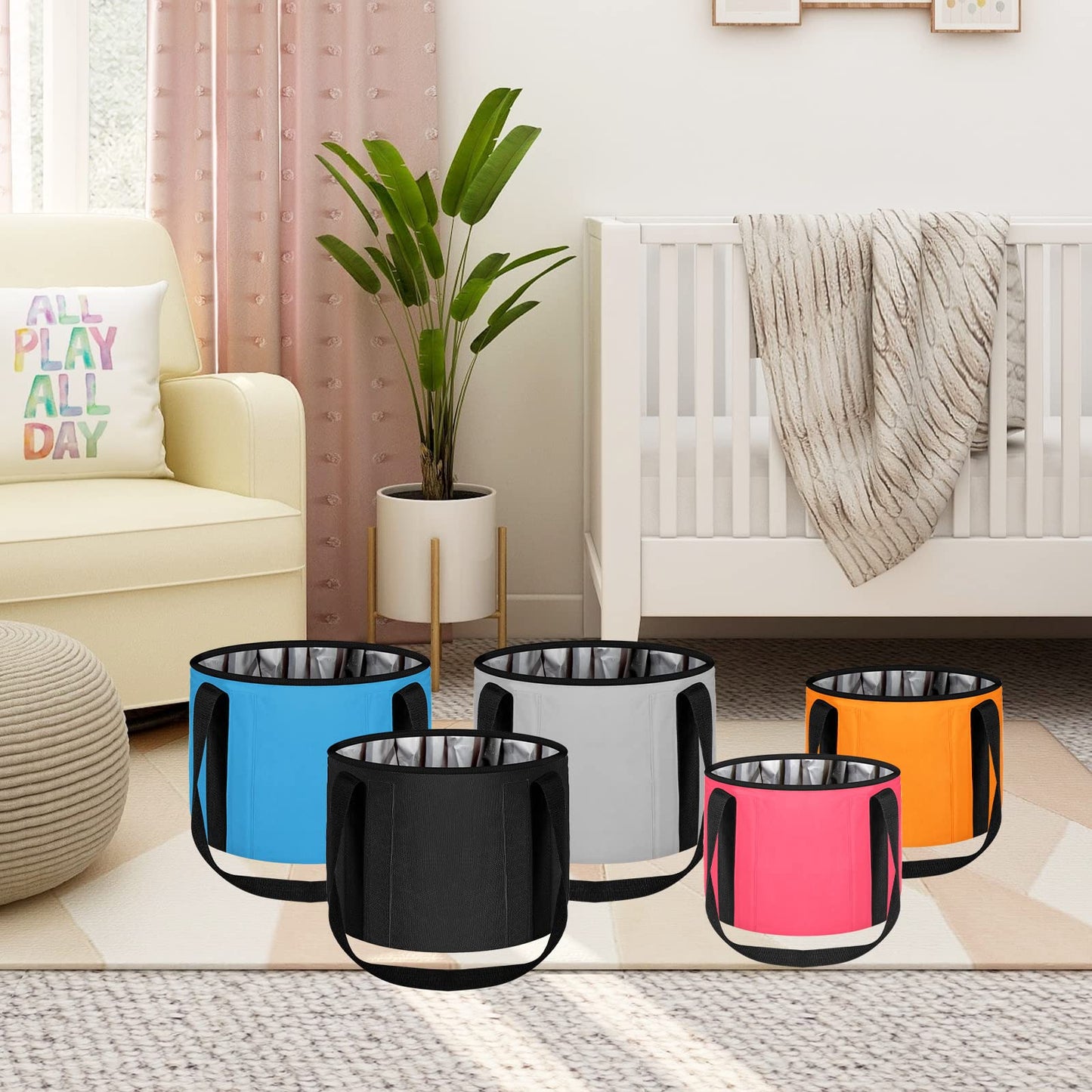 Foot Bath Basin 20L Collapsible Bucket, Portable Foot Soak Tub Feet Soaking Bucket for Outdoor Travel, Camping, Fishing(Black)