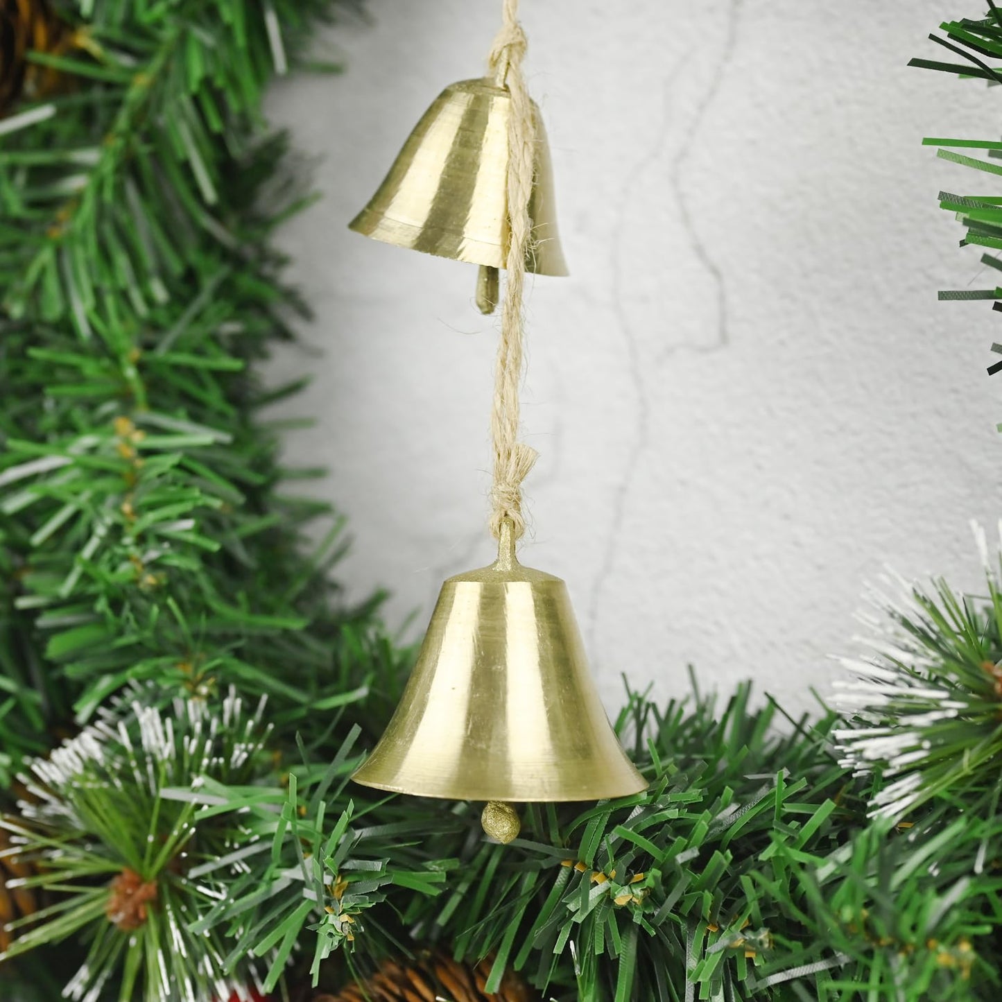 Brass Rustic Hanging Bells for Door Knob Decoration, Home Garden Decor Shopkeepers Bell on Rope