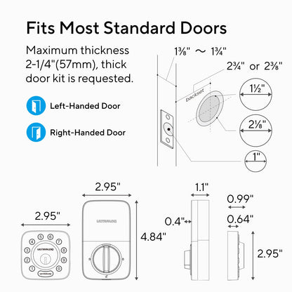 ULTRALOQ U-Bolt WiFi Smart Lock with Door Sensor, 5-in-1 Keyless Entry Door Lock with WiFi, Bluetooth, App Remote Control, Keypad, Auto Unlock, Smart Deadbolt for Front Door, IP65, 8 Months Battery