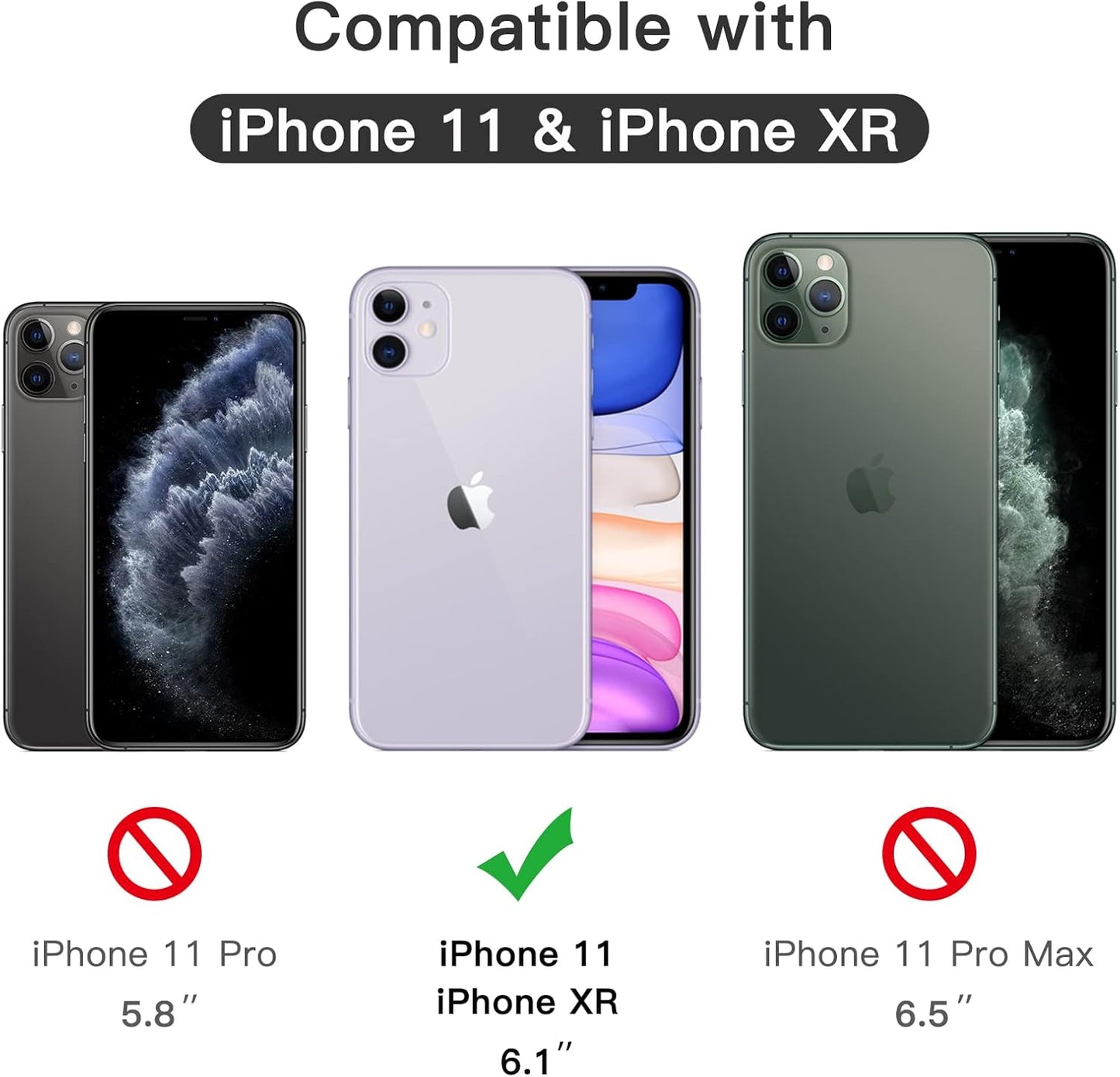 JETech Full Coverage Screen Protector for iPhone 11/XR 6.1-Inch, Black Edge, Tempered Glass Film with Easy Installation Tool, Case-Friendly, HD Clear, 3-Pack