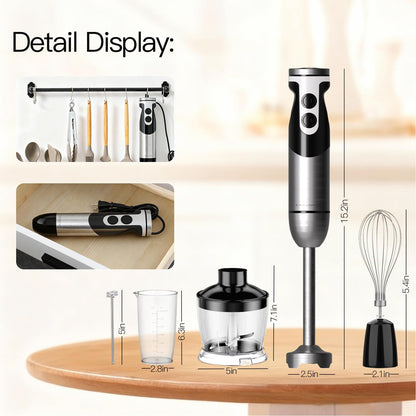 MEGAWISE new Hand Blender Series Only one Hand Blender,no attachments,12-Speed,Includes Powerful Blender Stick- Easy to Clean and Perfect for Smoothies, and More (black)