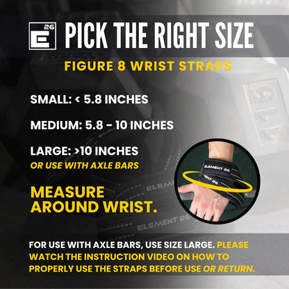 Padded Figure 8 Wrist Straps - Weightlifting Straps - Functional Fitness, Weight Lifting, Deadlifts, Farmer Walks (Medium, Black)