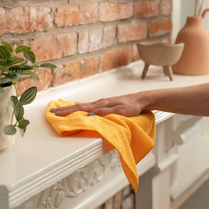 S&T INC. 100 Pack Microfiber Cleaning Cloth, Bulk Towels