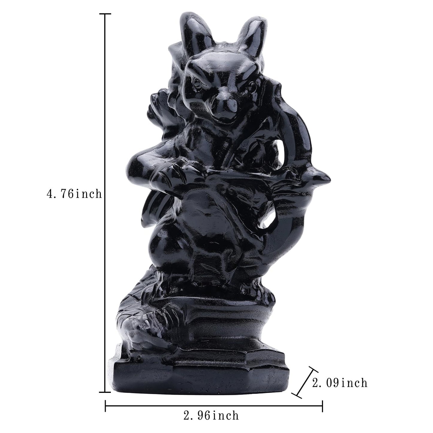 Bmuafry Natural Dragon Crystal Sculptures and Statues Hand Carved Reiki Healing Stone Statue Healing Home Office Art Room Decoration Collectible Ornaments (Obsidian, Archery Dragon)