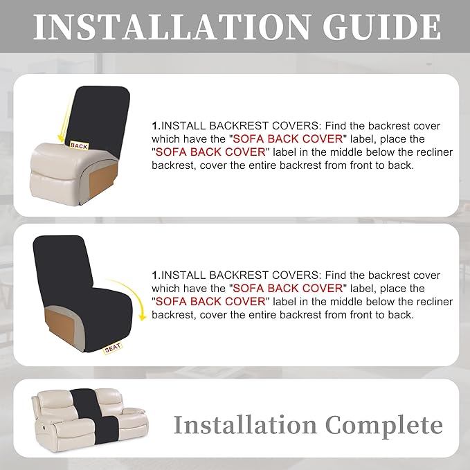 100% Waterproof Sectional Recliner Couch Covers