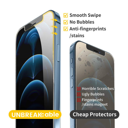 UNBREAKcable Shatterproof Tempered Glass Screen Protector for iPhone SE 2022/SE 2020, iPhone 8/7 [3-Pack] [99.99% HD Clear] [Easy Installation Frame] [9H Hardness][Bubble Free] for Apple 4.7''