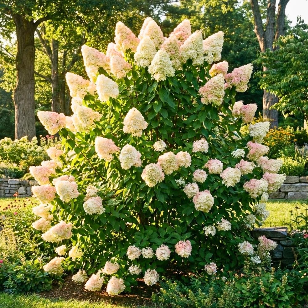 Light Lime to Pink Cream Hydrangea Plant Live Tree, Rare Color, 4" Pot, Perennial and Hardy Blooming Shrub for Garden Spring Planting