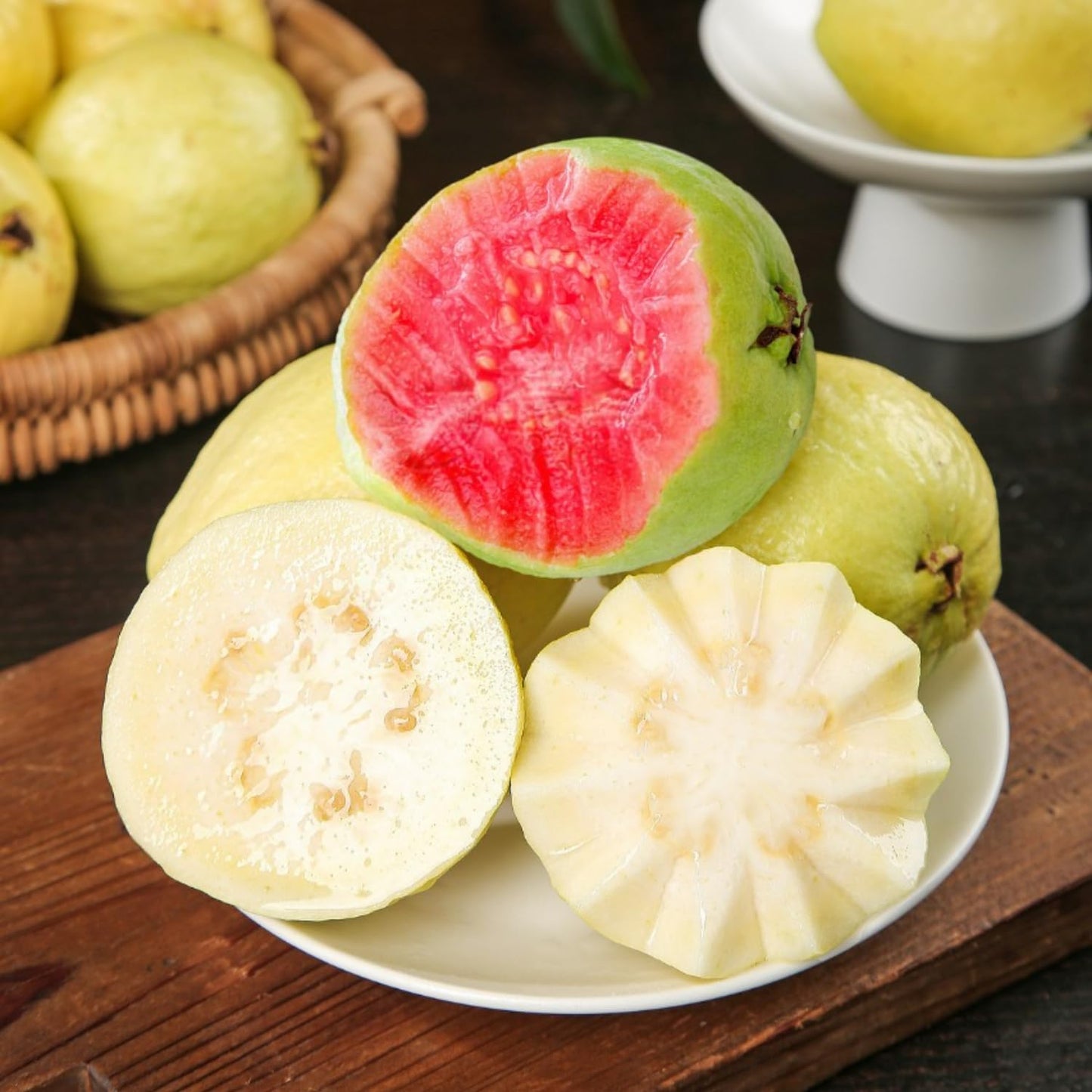 2 Guava Plants Live, Pink Guava Tree Live Plant, 4-8'' Tall, Easy Tropical Fruit for Gardens, No Potted