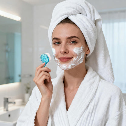 3 Pcs Facial Cleansing Brush, Useekoo Manual Face Brushes for Cleansing and Exfoliating, Face Scrubber to Massage, Deep Pore Exfoliation, Makeup Remove and Skin Care with Soft Bristles