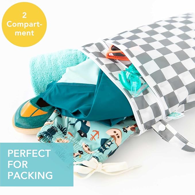Bumkins Waterproof Wet Dry Bag for Baby, Swim Suit, Cloth Diapers, Pump Parts