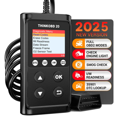 THINKCAR OBD2 Scanner ThinkOBD 20 Code Reader, Clear Engine Fault Light, OBD Reader with Reset EVAP/O2 Sensor Test I/M Readiness Live Data Diagnostic Scan Tool for All OBDII Cars Since 1996