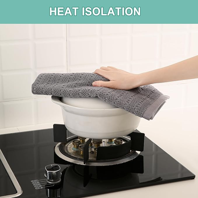 SALAS Kitchen Dish Towels, Bulk Cotton Kitchen Hand Towels, 390 GMS Plaid Dish