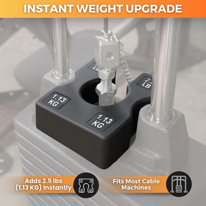 2.5 lb Weight Stack Add On – 2.5 Pound Weight Stack Adapter Plate for Home Gym & Exercise Machines, Add Resistance to Weight Stack, Incremental Weight Adjustments for Improved Strength Training Results