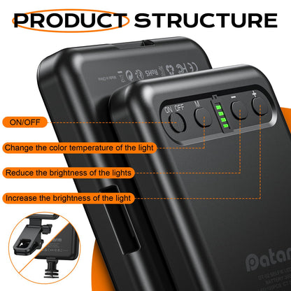 Rechargeable Soft Selfie Light for Phone, Camera, Laptop, 3000mAh Portable LED Light for Pictures, Phone Light Clip for Selfie, Vlog, TikTok, Makeup, Video Conference