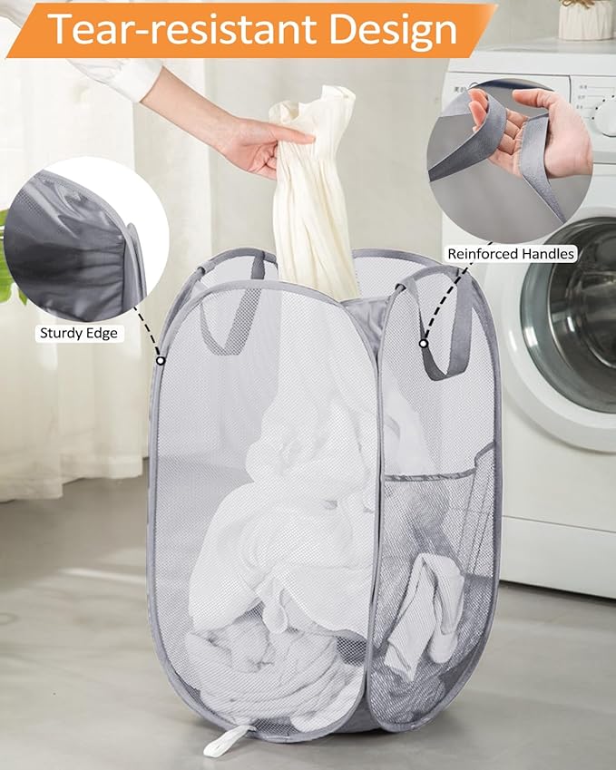 Durable Collapsible Laundry Baskets, Foldable Laundry Hamper