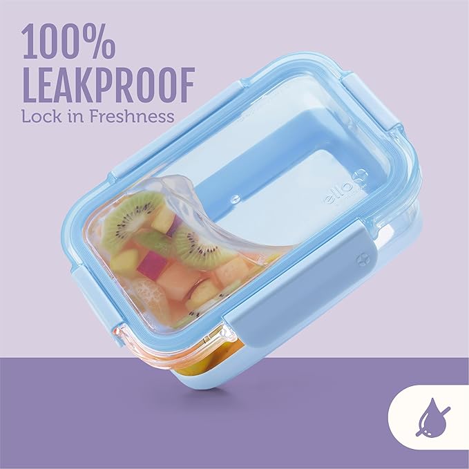Ello Duraglass Refresh 3.4 Cup Meal Prep Sets 10Pc, 5 Pack Set- Glass Food