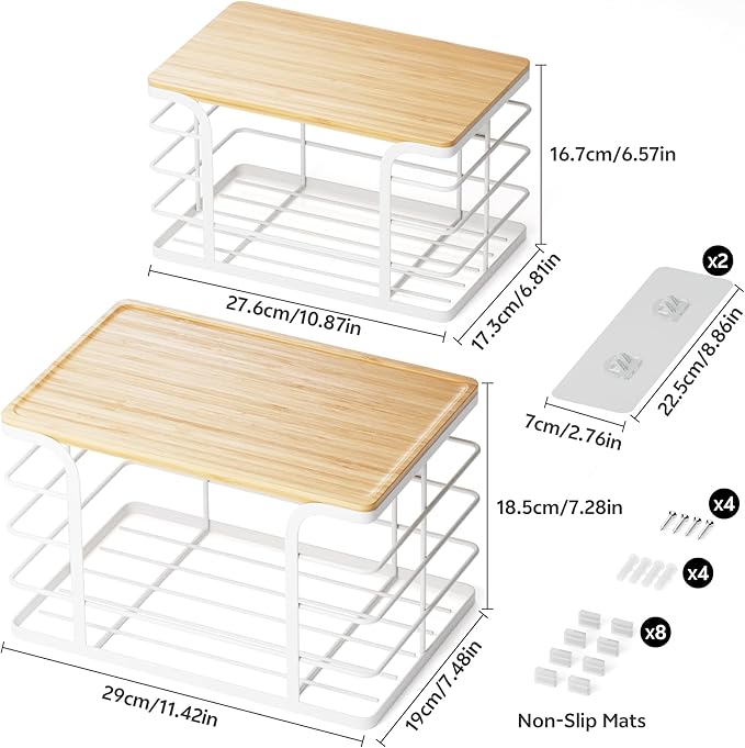 2 Pack Extra Large Stackable Pantry Organizer, Wall Mount Garbage Bag Holder