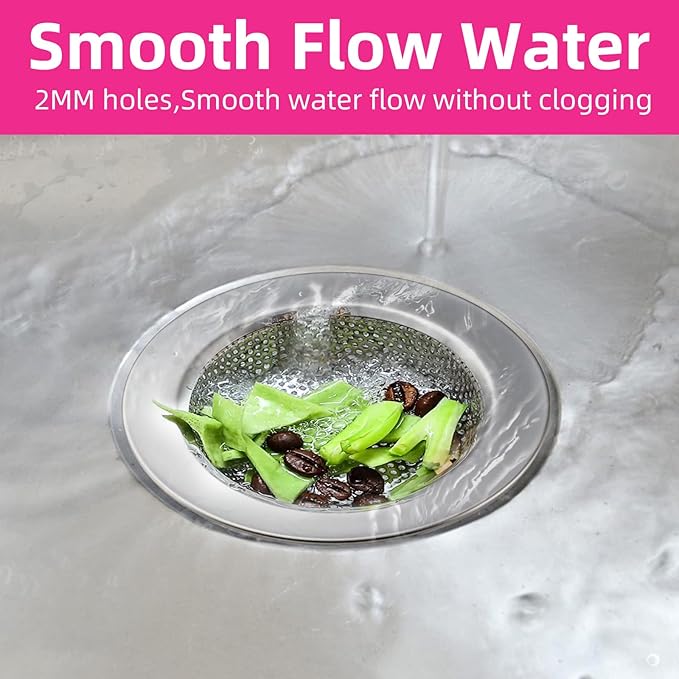 1 Pack Sink Strainer for Most Kitchen Sink Drain Basket, Upgraded Double-Layer