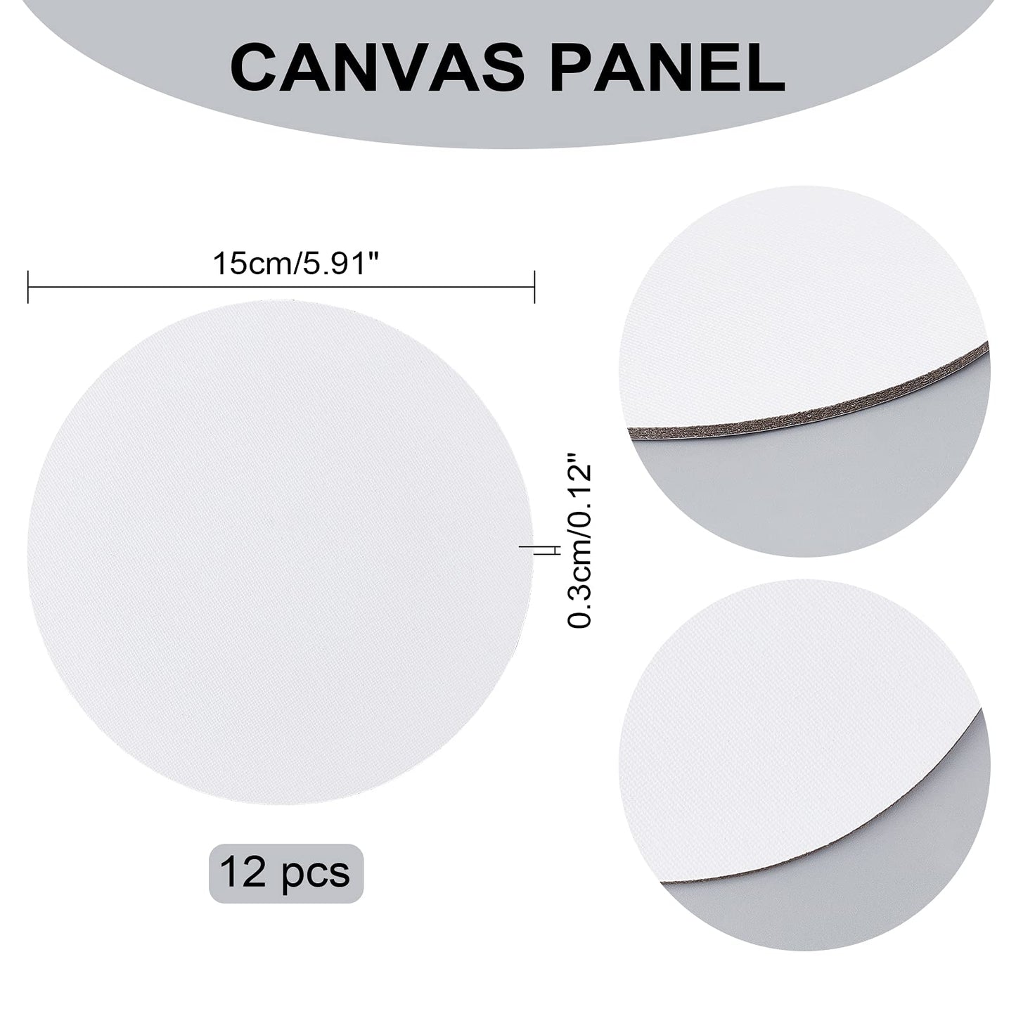 NBEADS 12 Pcs Round Painting Canvas Panels, Blank Canvas Drawing Boards for Oil & Acrylic Painting Students Artist Hobby Painters and Beginners, 15cm in diameter