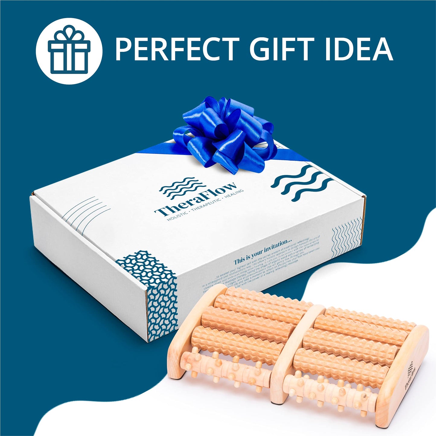 Theraflow Foot Roller for Plantar Fasciitis Relief | Feet Massage Gift for Women and Men | Foot Massager for Neuropathy, Reflexology and Deep Tissue Muscle Massage | Relaxing Gifts for Mom and Dad