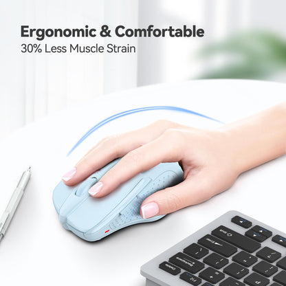 TECKNET Wireless Mouse, 2.4G Ergonomic Optical Mouse, Computer Mouse for Laptop, PC, Computer, Chromebook, Notebook, 6 Buttons, 24 Months Battery Life, 2600 DPI, 5 Adjustment Levels