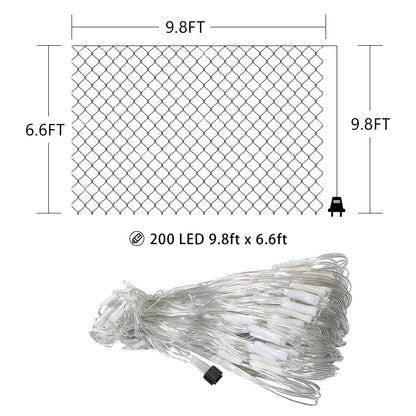 HeKation Halloween Net Lights Outdoor, Purple Halloween Net Mesh Lights 200 Led Bulbs Waterproof, for Indoor, Curtain, Tree, Bush, Party, Wedding, Fairy, Wall(9.8'x6.6', Plug in)