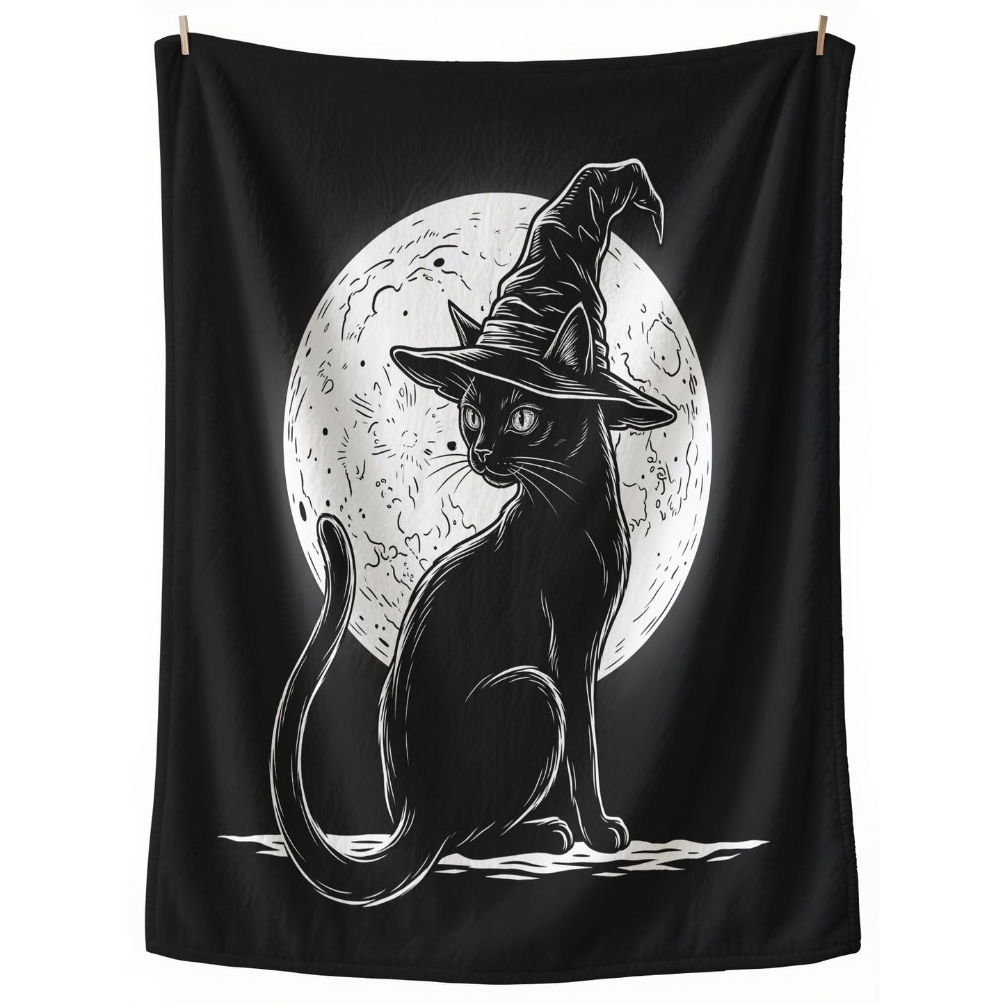 GEDAEUBA Black Cat Blanket Halloween - Witchy Fleece Blanket Throw, Soft Cozy Blankets & Throws for Couch, Bed, and Sofa, 50x60 inches